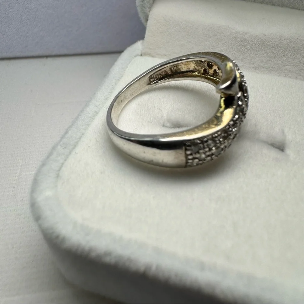 ROSS-SIMONS Dolphin 925 Sterling Silver CZ Ring Size 7.75
